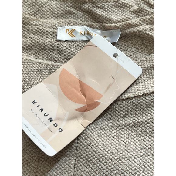 NWT Kirundo Oatmeal Waffle-Knit Henley – Adult Large - Picture 4 of 4